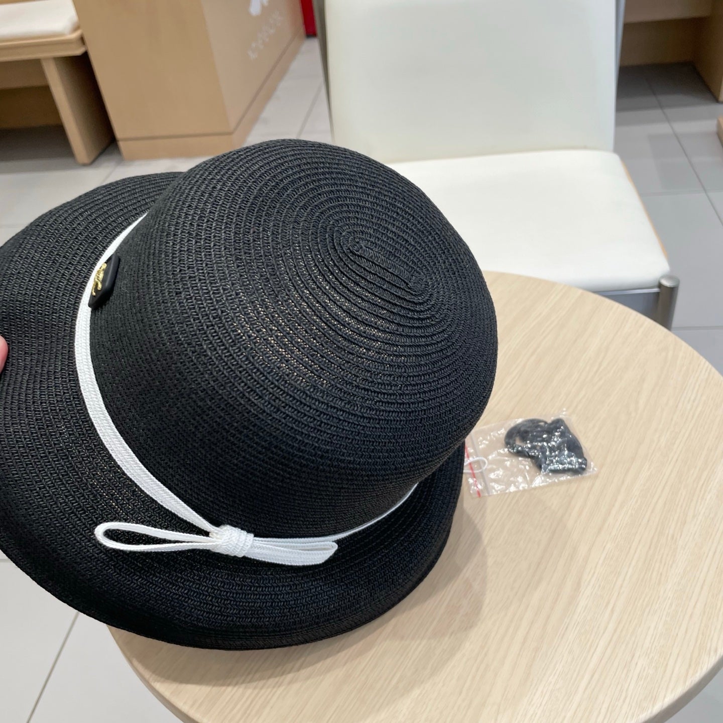 CELINE BUKET HAT MODEL 650561 IN BLACK SPRAY FABRIC