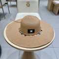 CELINE WIDE BRIM HAT MODEL 652183 IN NATURAL WOVEN STRAW