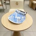 CELINE VISOR HAT MODEL 652201 IN BLUE AND WHITE FABRIC