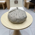 CHANEL BERET HAT POLKA DOT GREIGE 672670