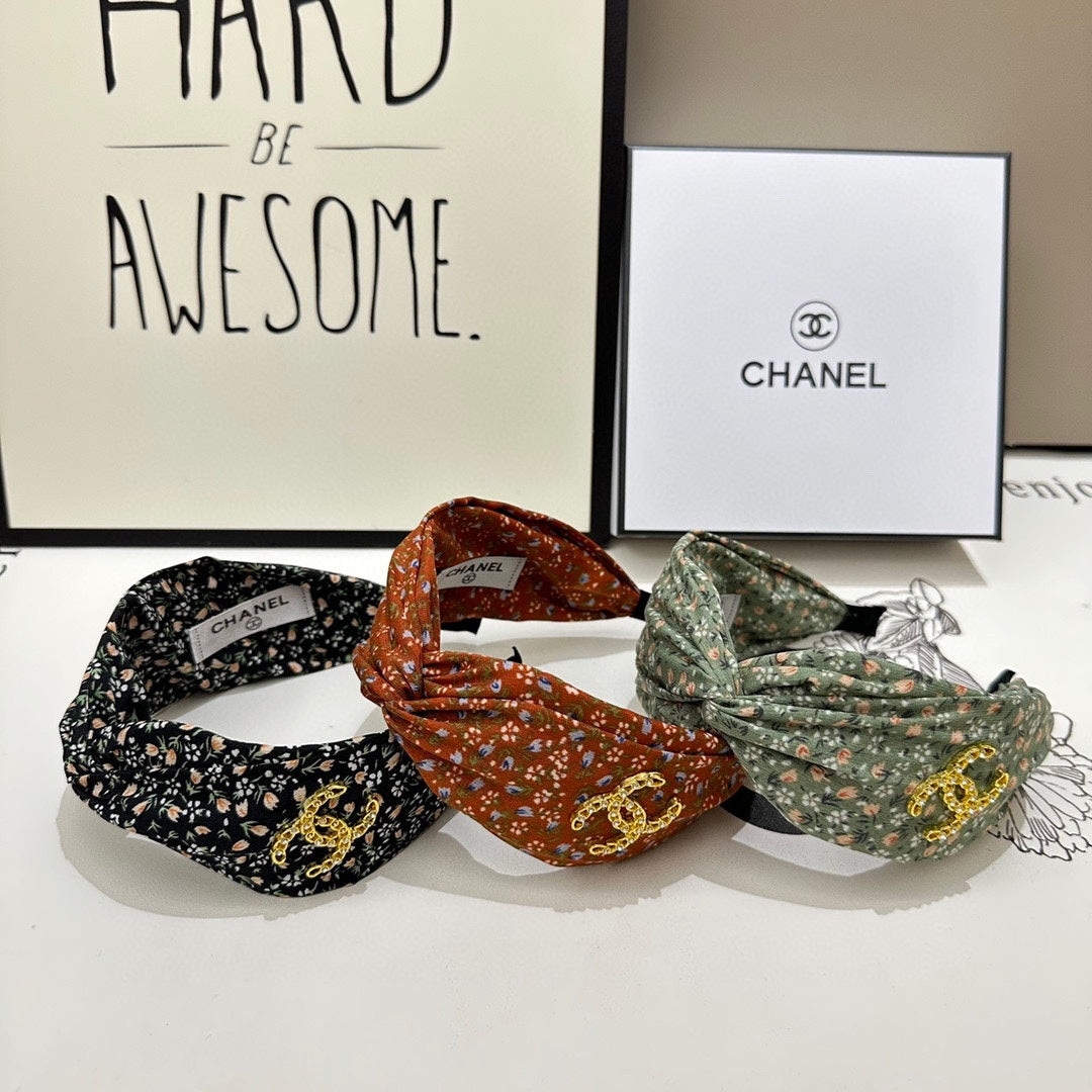 CHANEL COLORFUL FABRIC HEADBAND 168581