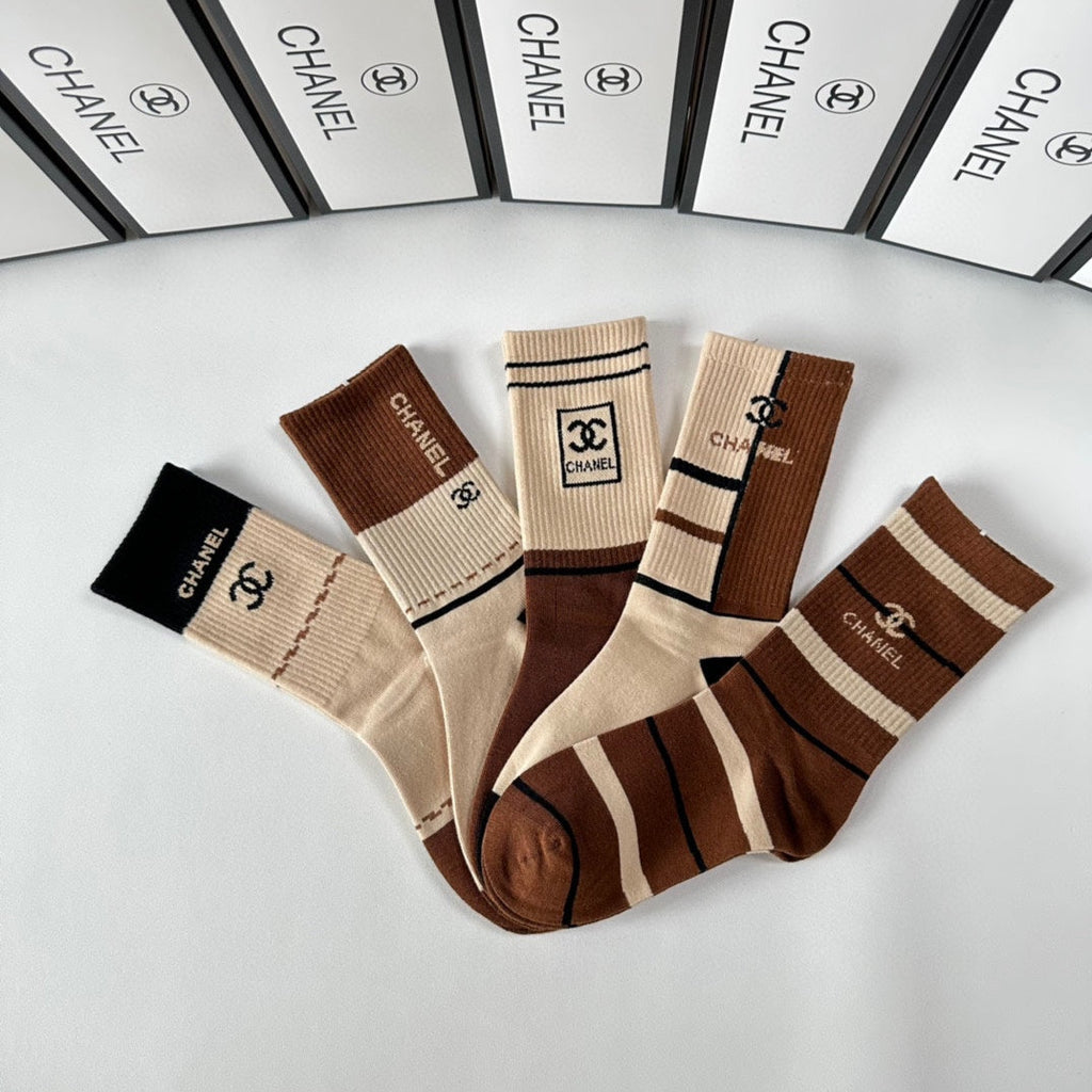 CHANEL CREW SOCKS 417461 ( 1 BOX )