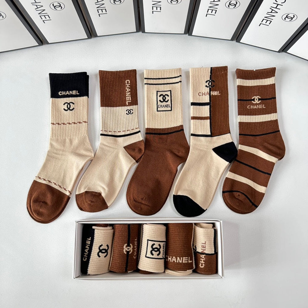 CHANEL CREW SOCKS 417461 ( 1 BOX )