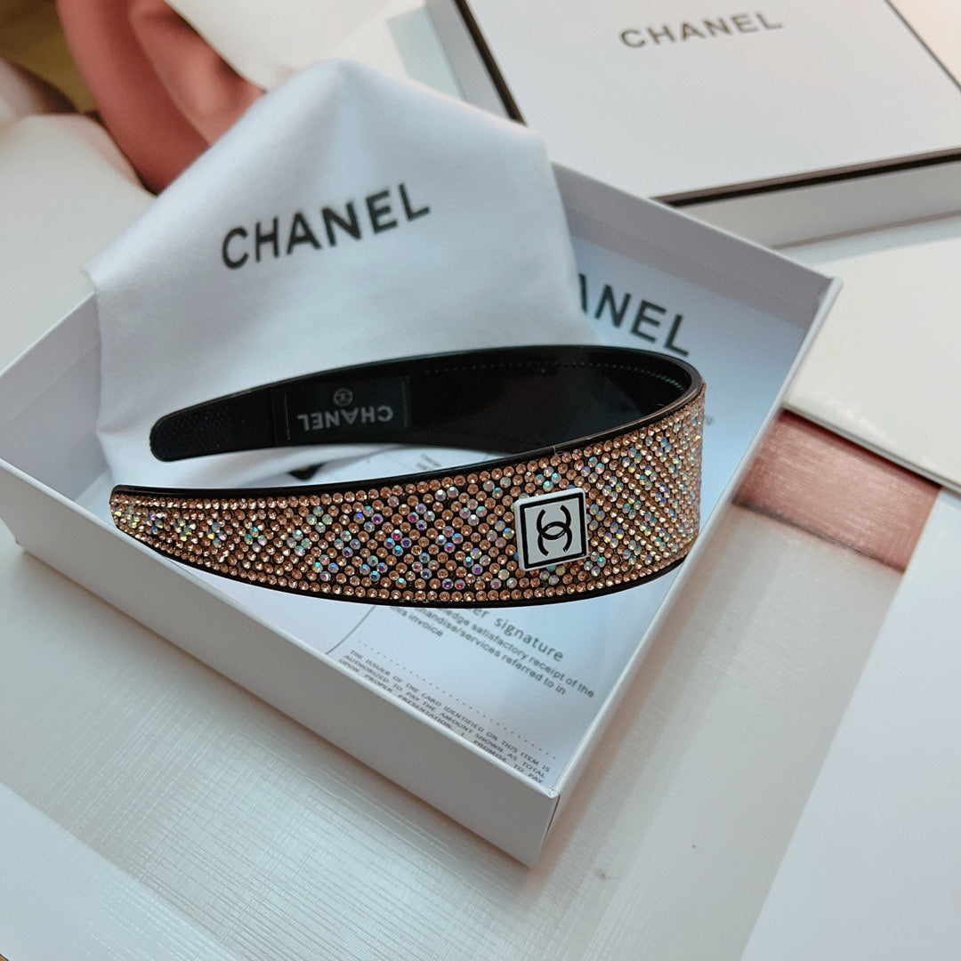 CHANEL COLORFUL WITH CRYSTALS HAIRBAND RESIN FOR WOMEN 124678