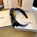 CHANEL BLACK SILK AND FABRIC HAIRBAND 414429