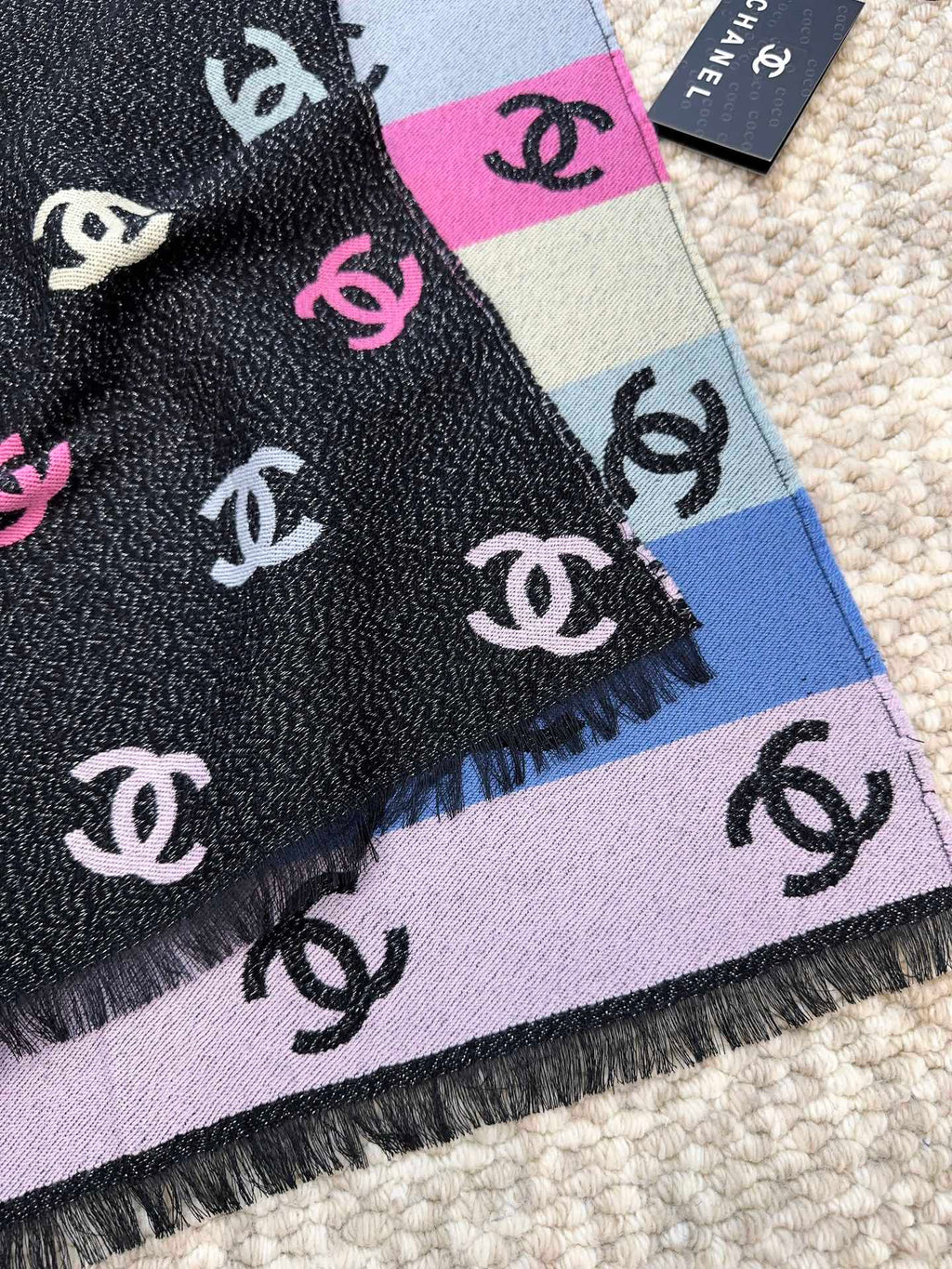 CHANEL 25S SCARF 187 IN CASHMERE 876277