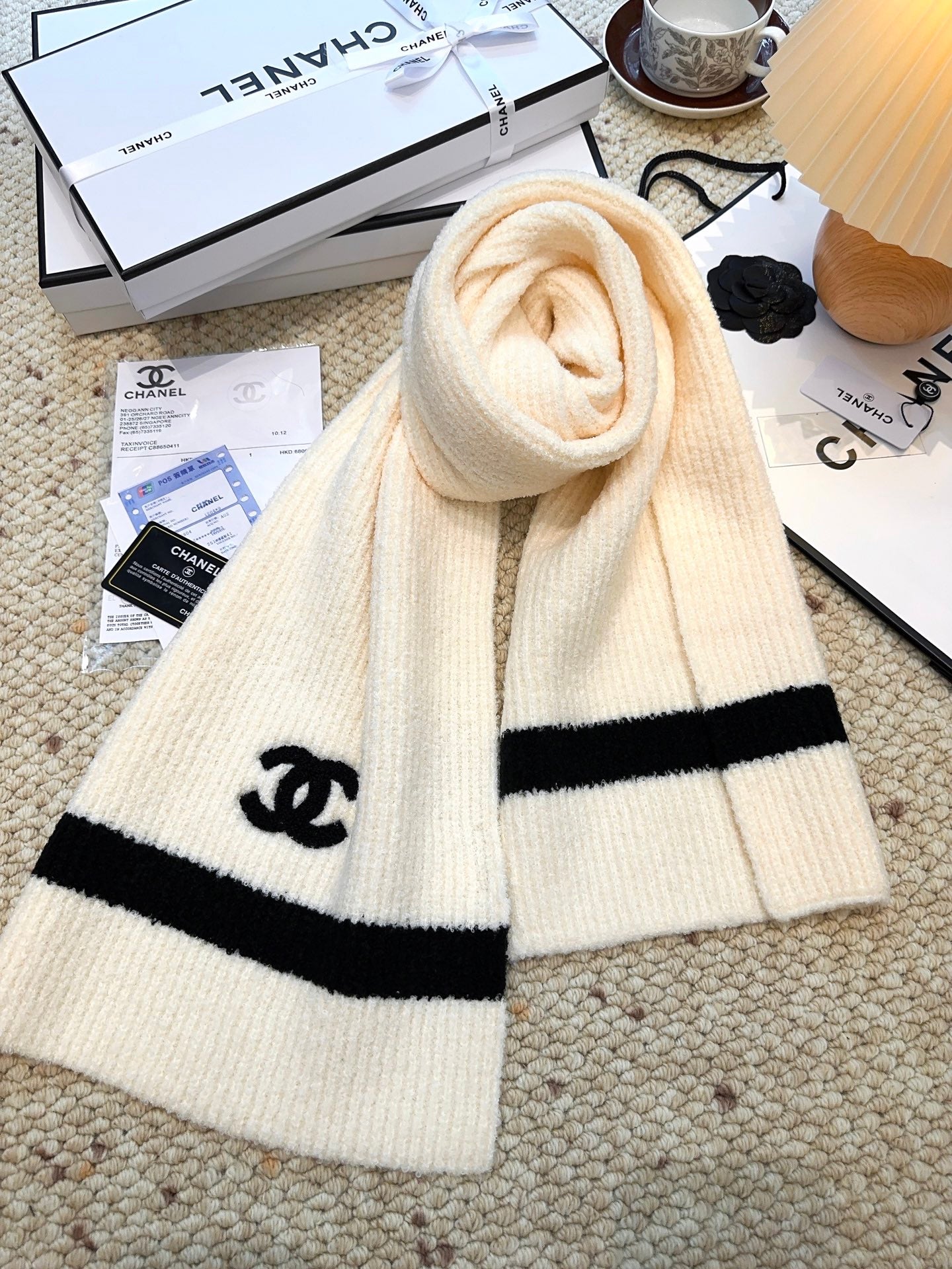 CHANEL 25S SCARF 175 CM IN WOOL CASHMERE 943160