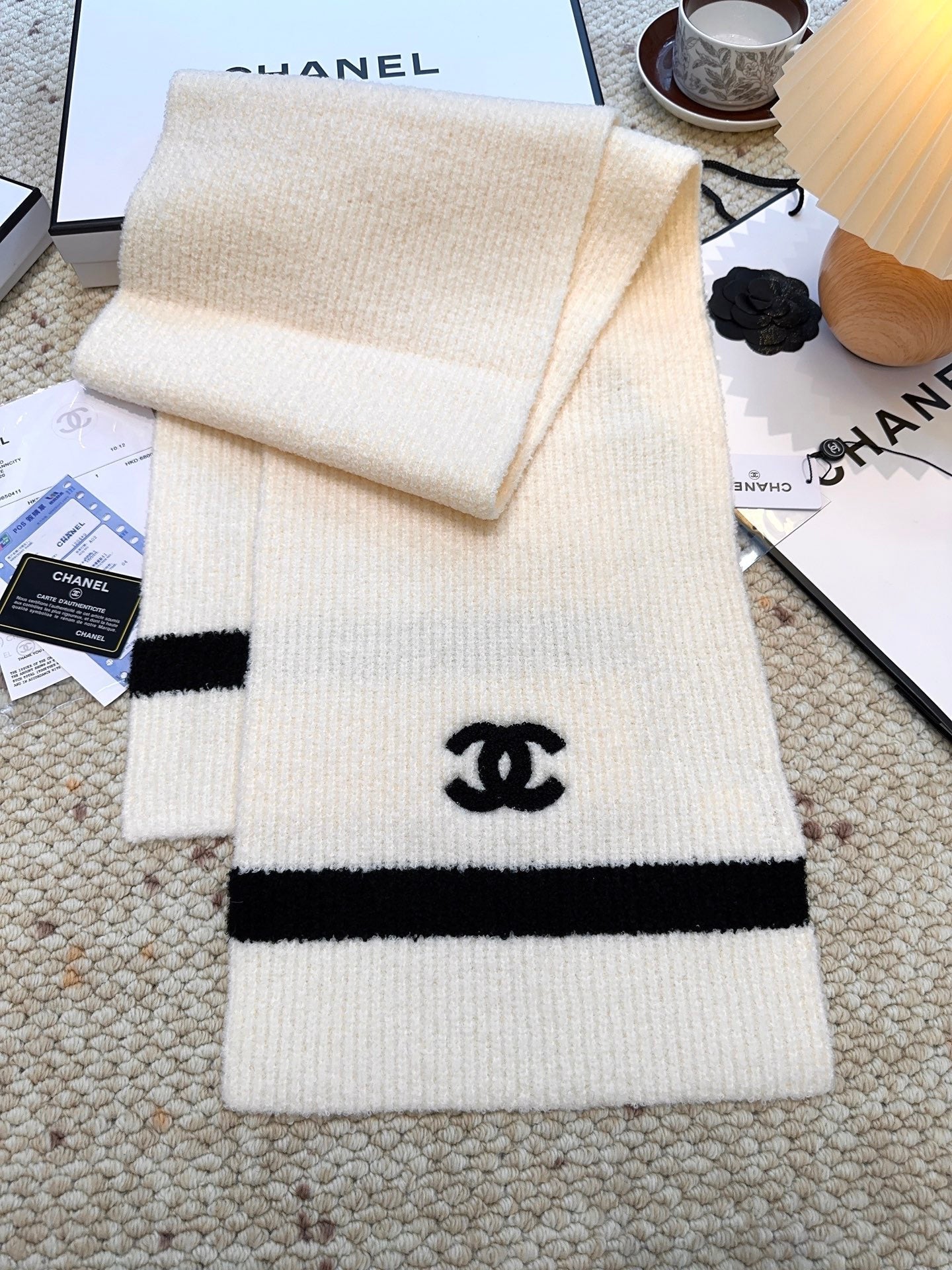 CHANEL 25S SCARF 175 CM IN WOOL CASHMERE 943160