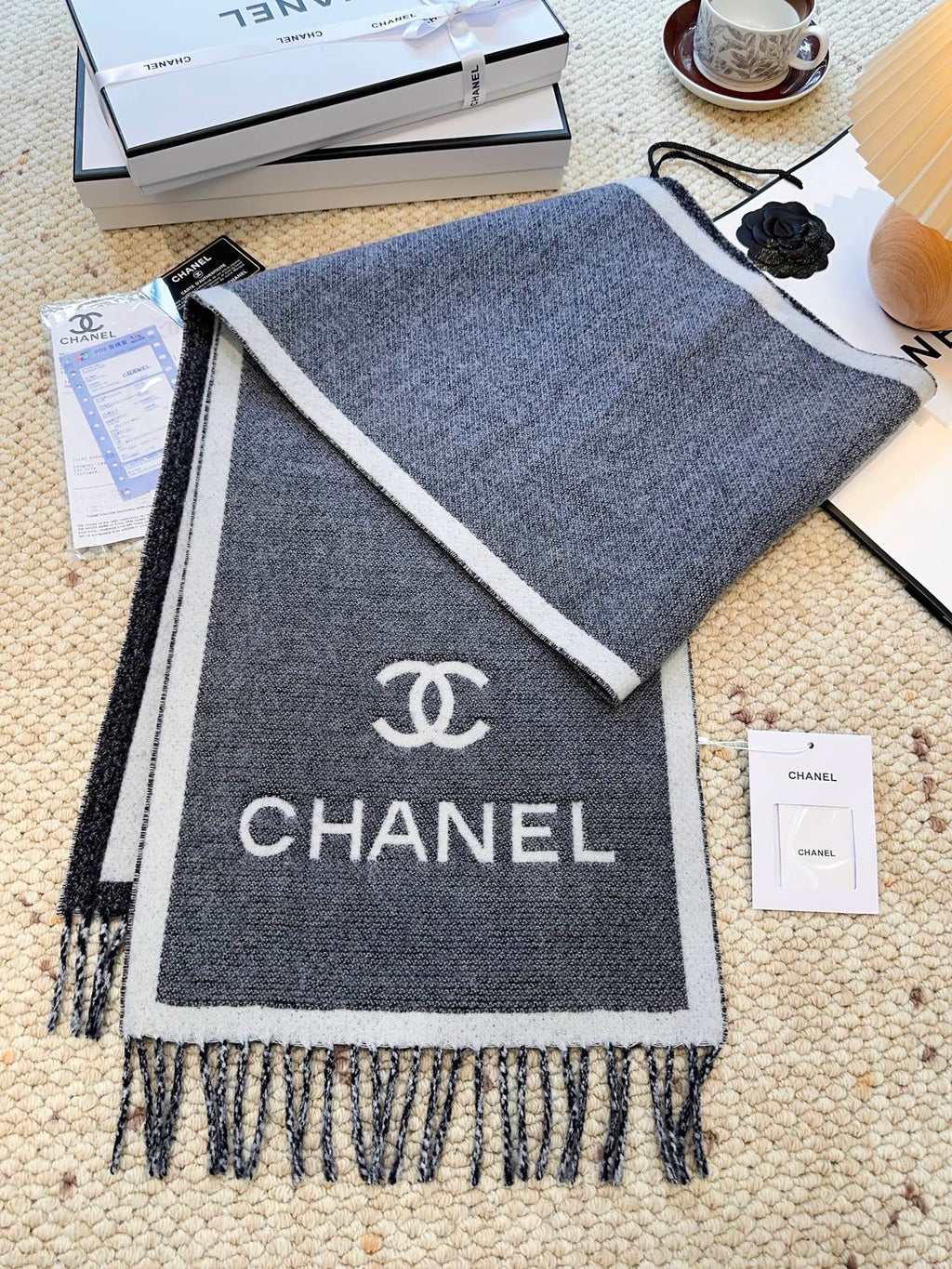 CHANEL 25S SCARF 184 CM IN MERINO WOOL 943170