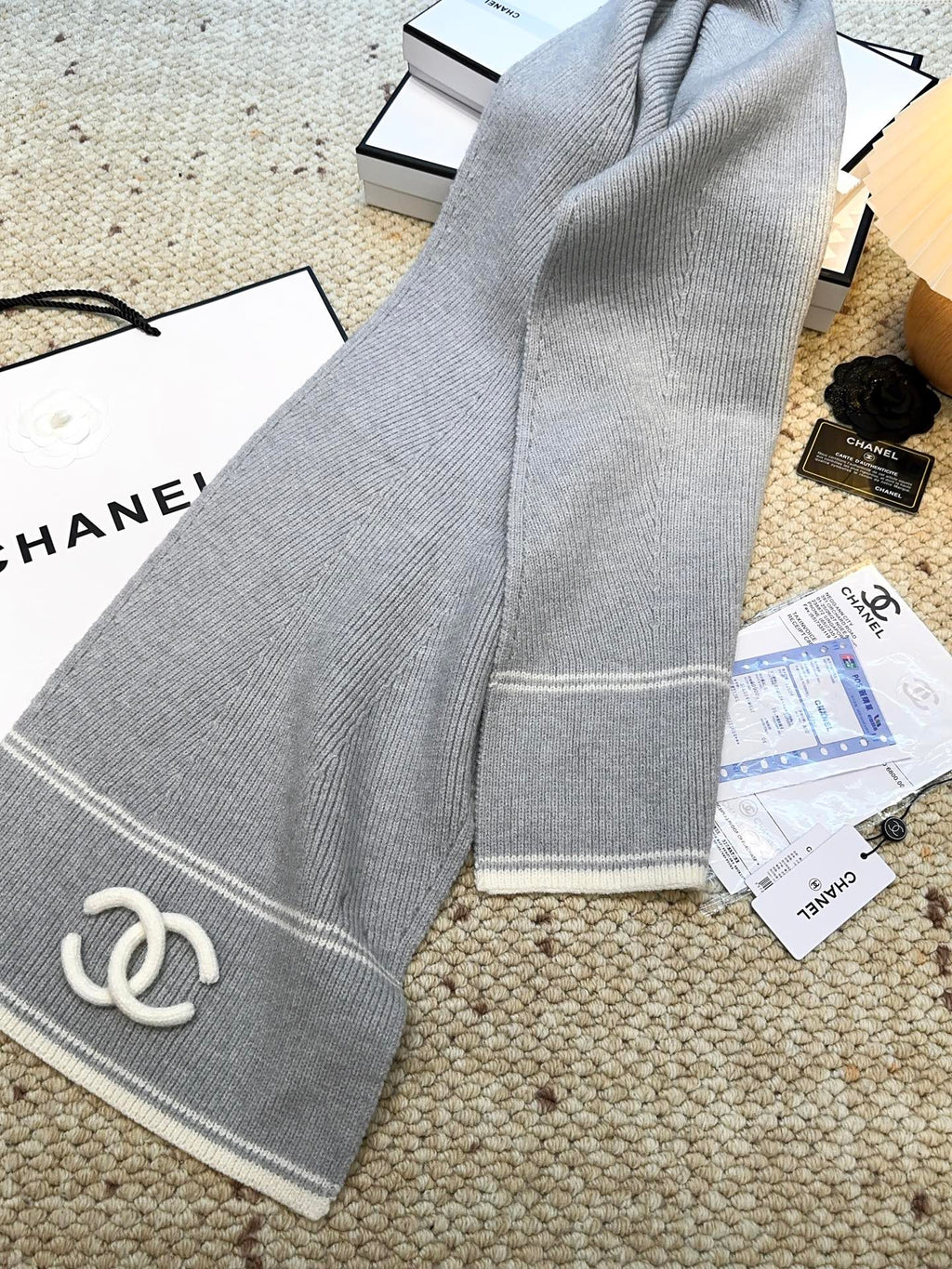 CHANEL 25S SCARF 175 IN CASHMERE 932234