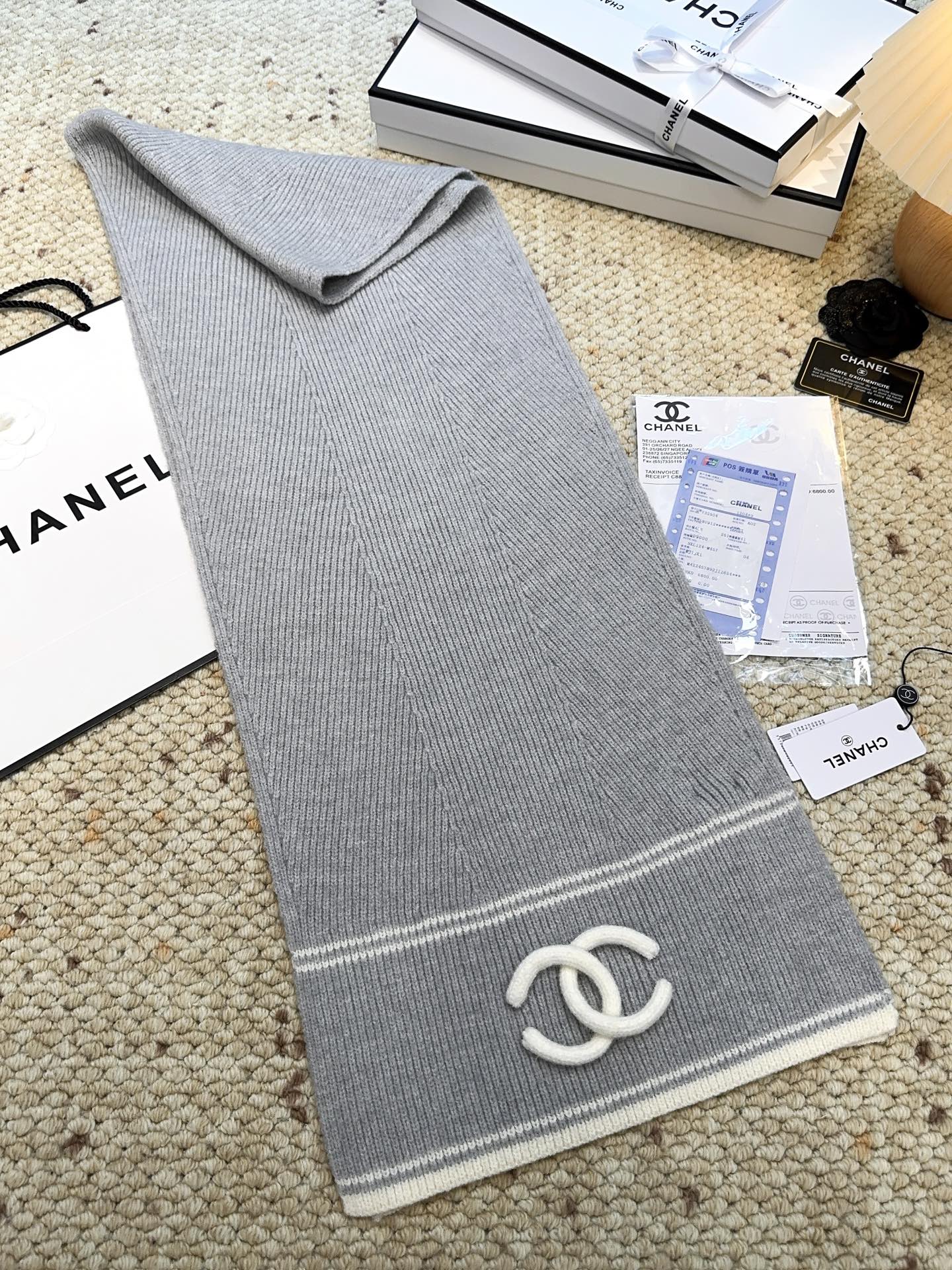CHANEL 25S SCARF 175 IN CASHMERE 932234