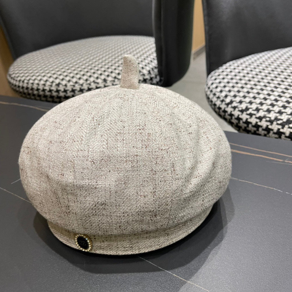 CHANEL BERET HAT IN BEIGE FABRIC 420943