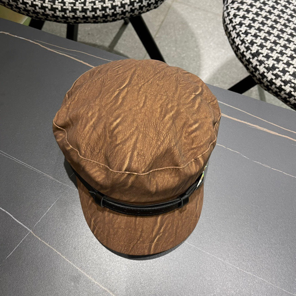 CHANEL BAKER BOY CAP IN PECAN BROWN CALFSKIN 420947