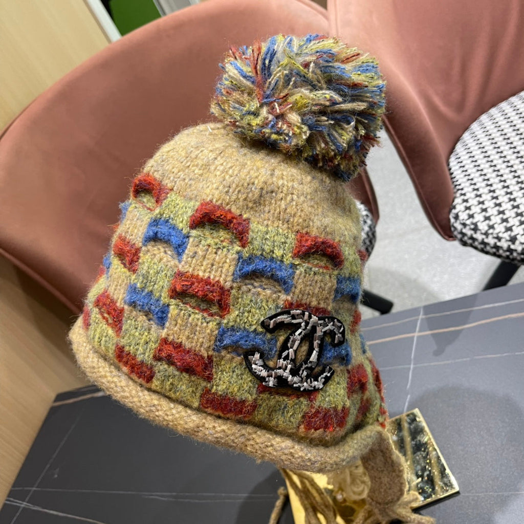 CHANEL KNITTED WOOL HAT COLORFUL 425765