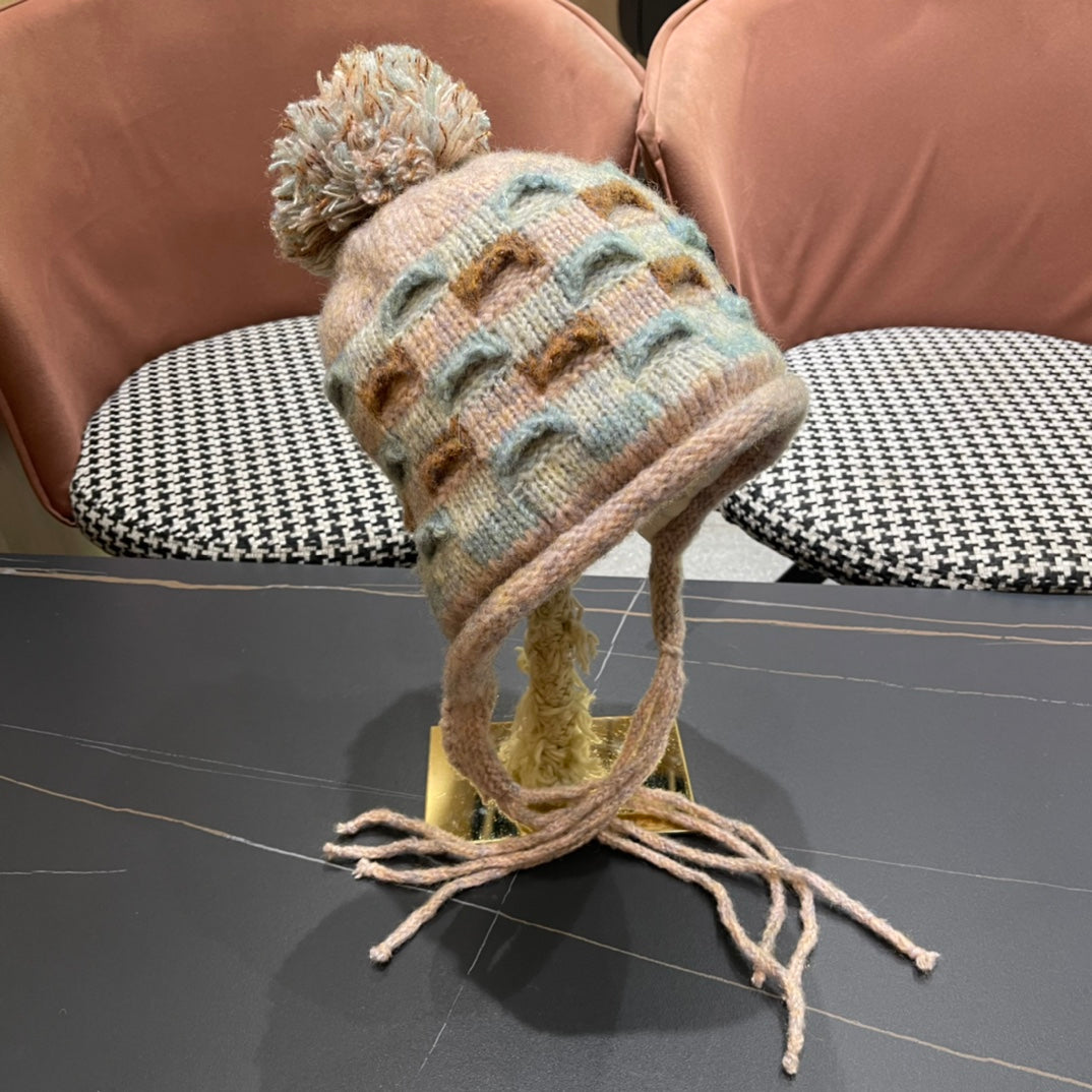 CHANEL KNITTED WOOL HAT COLORFUL 425767