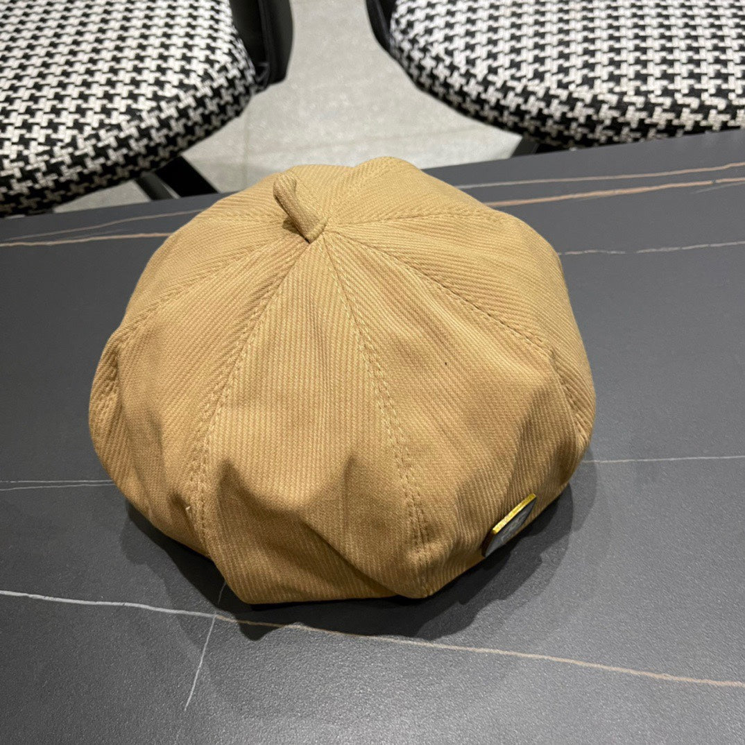 CHANEL BERET HAT IN CIDER BROWN CORDUROY 429845