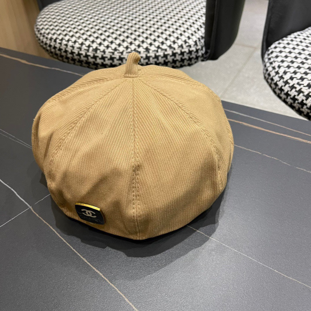 CHANEL BERET HAT IN CIDER BROWN CORDUROY 429845