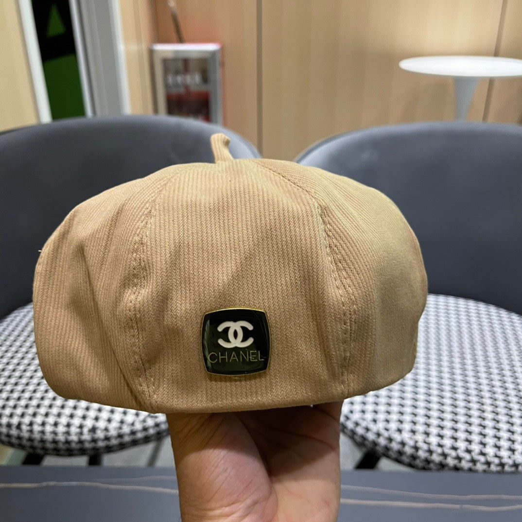 CHANEL BERET HAT IN CIDER BROWN CORDUROY 429845