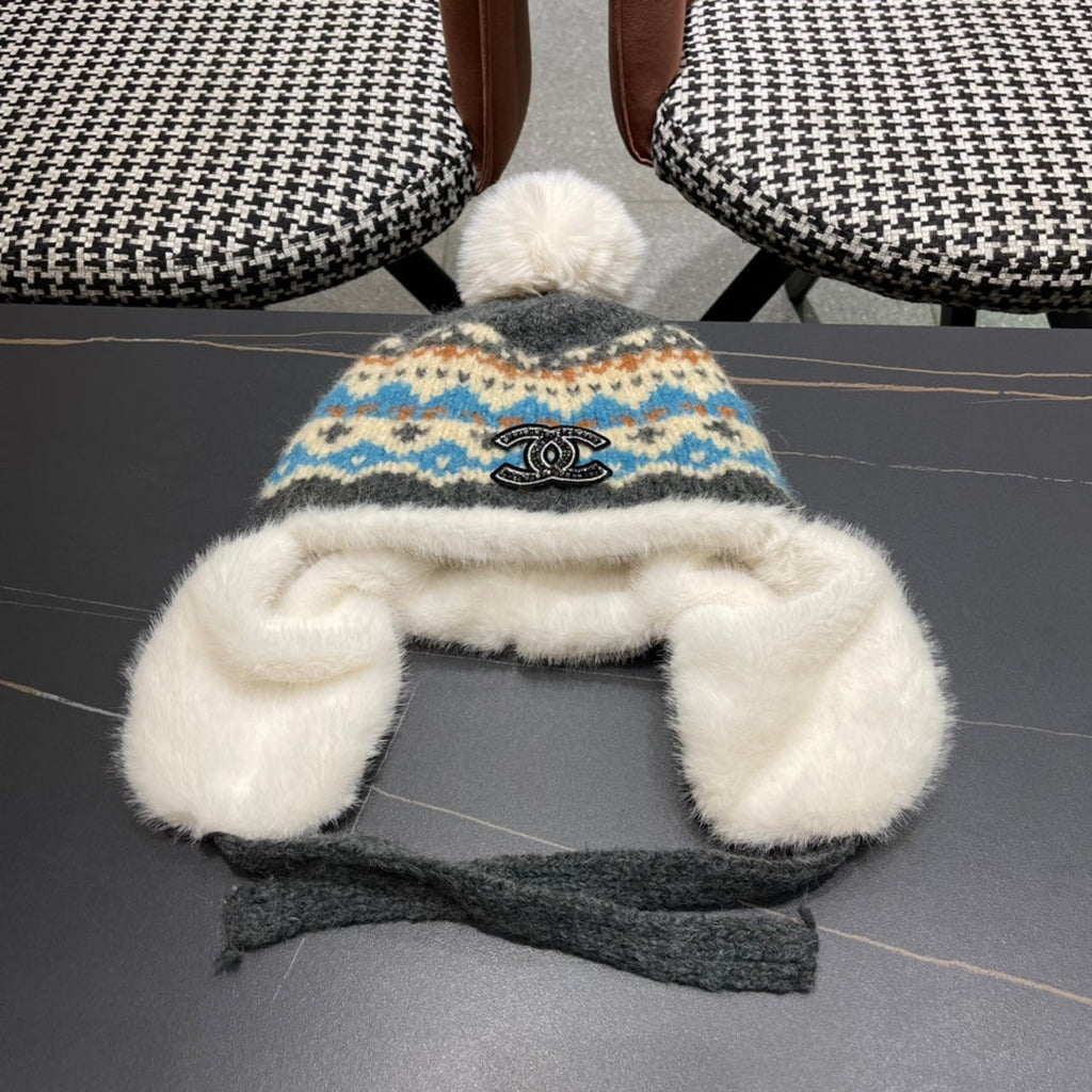 CHANEL PLUSH WINTER HAT COLORFUL 431202