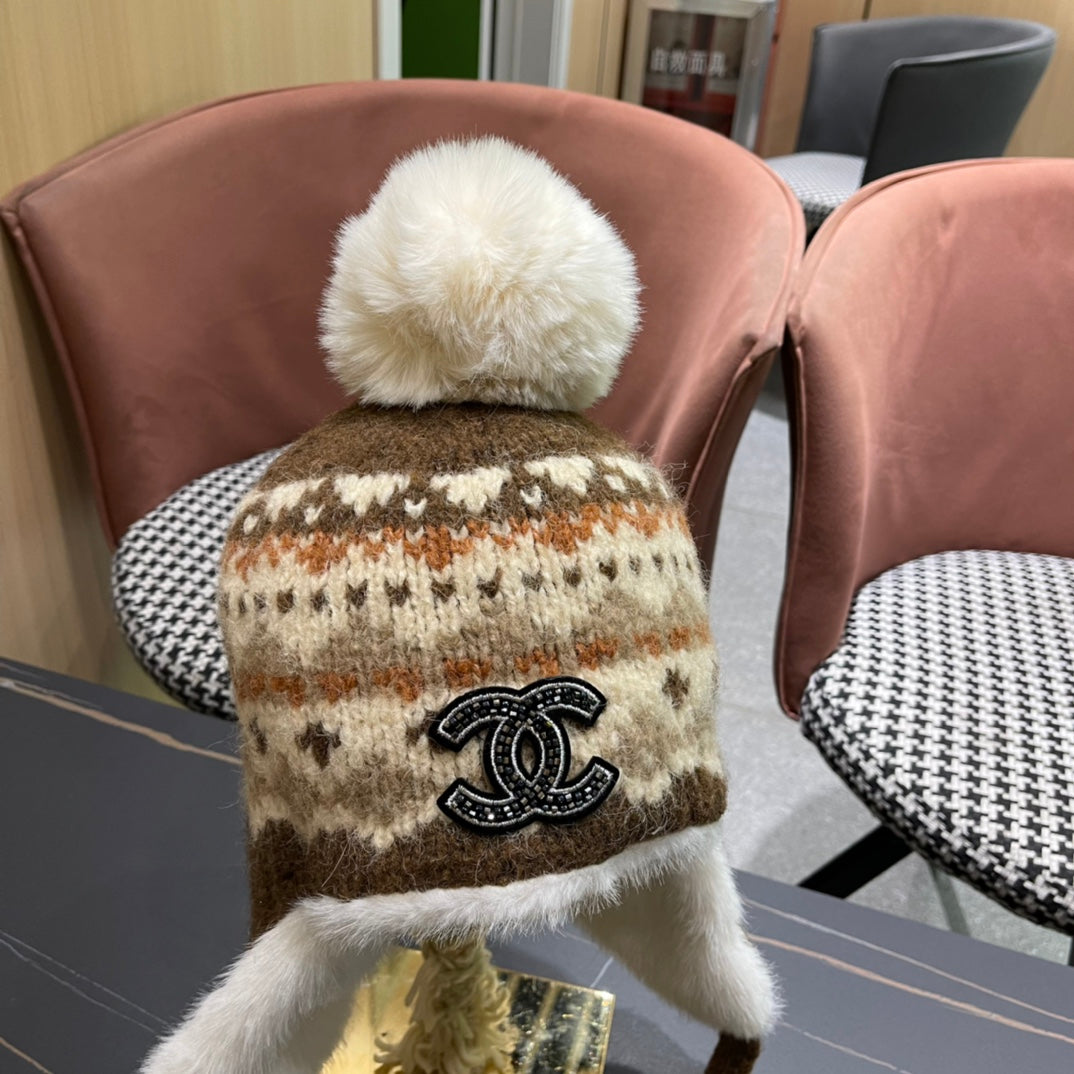 CHANEL PLUSH WINTER HAT COLORFUL 431204