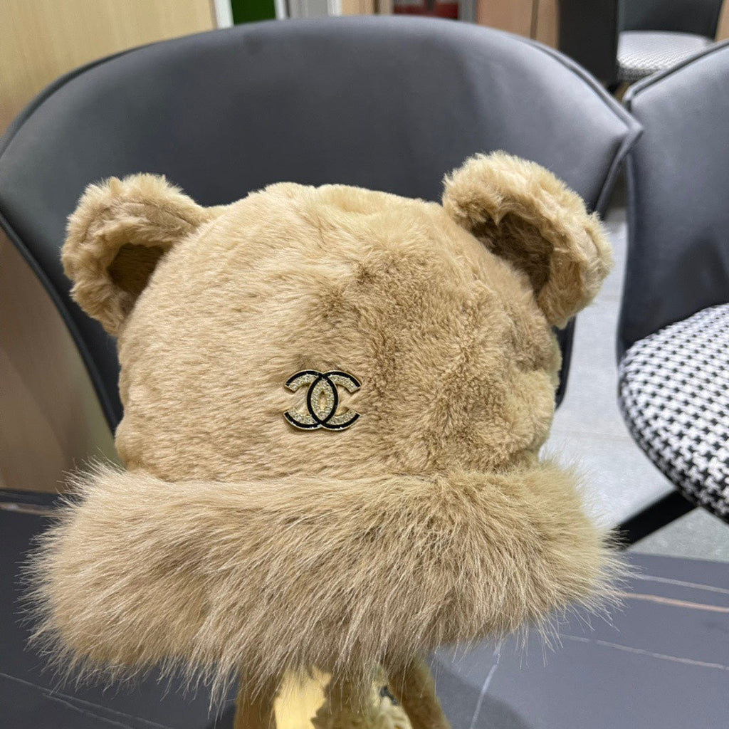 CHANEL BEANIE HAT IN CAMEL BROWN FLEECE AND WOOL 433163