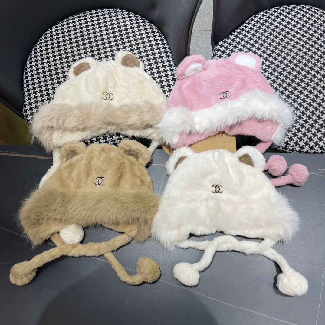 CHANEL BEANIE HAT IN BABY PINK FLEECE AND WOOL 433164