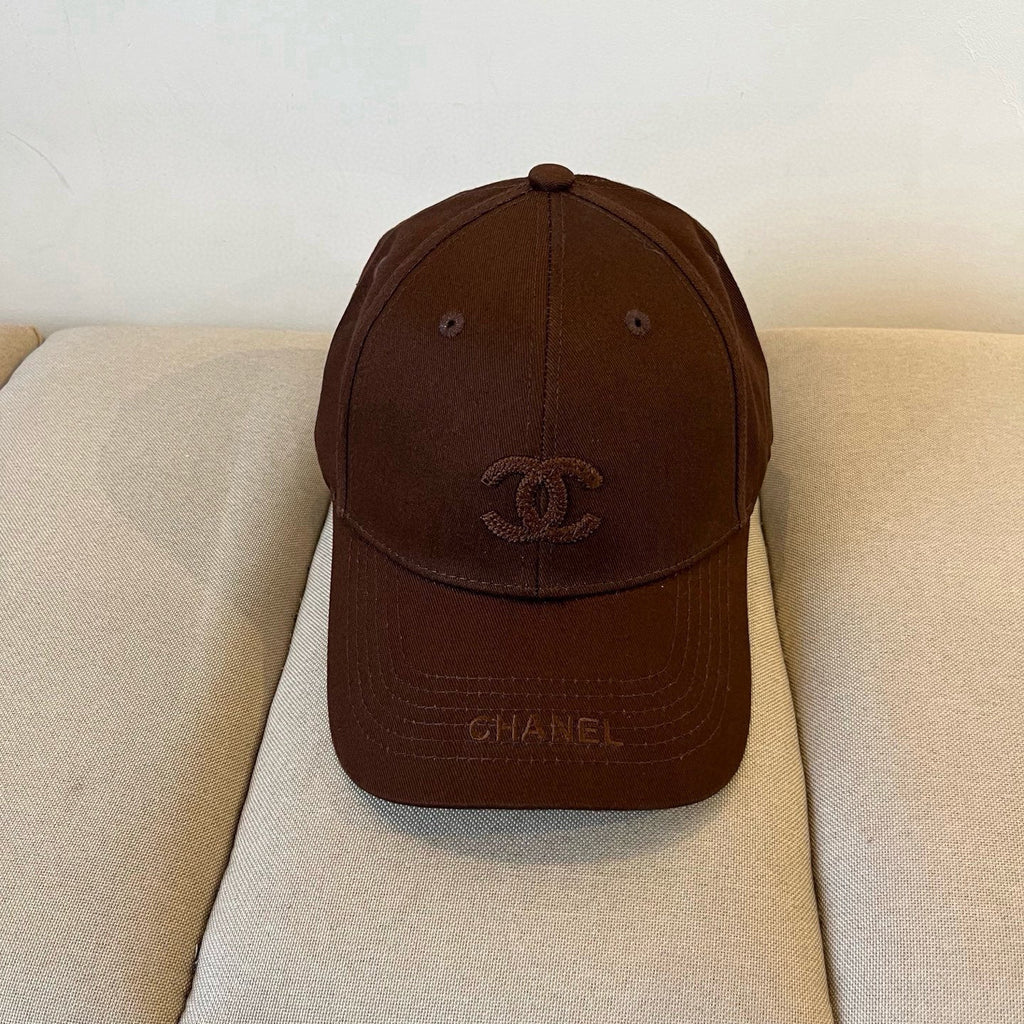 CHANEL BASEBALL HAT IN DARK CHOCOLATE COTTON 672895