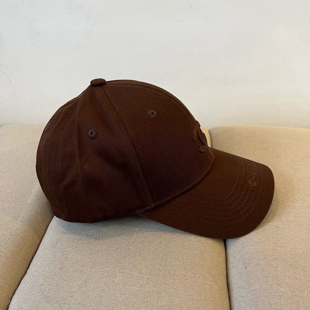 CHANEL BASEBALL HAT IN DARK CHOCOLATE COTTON 672895