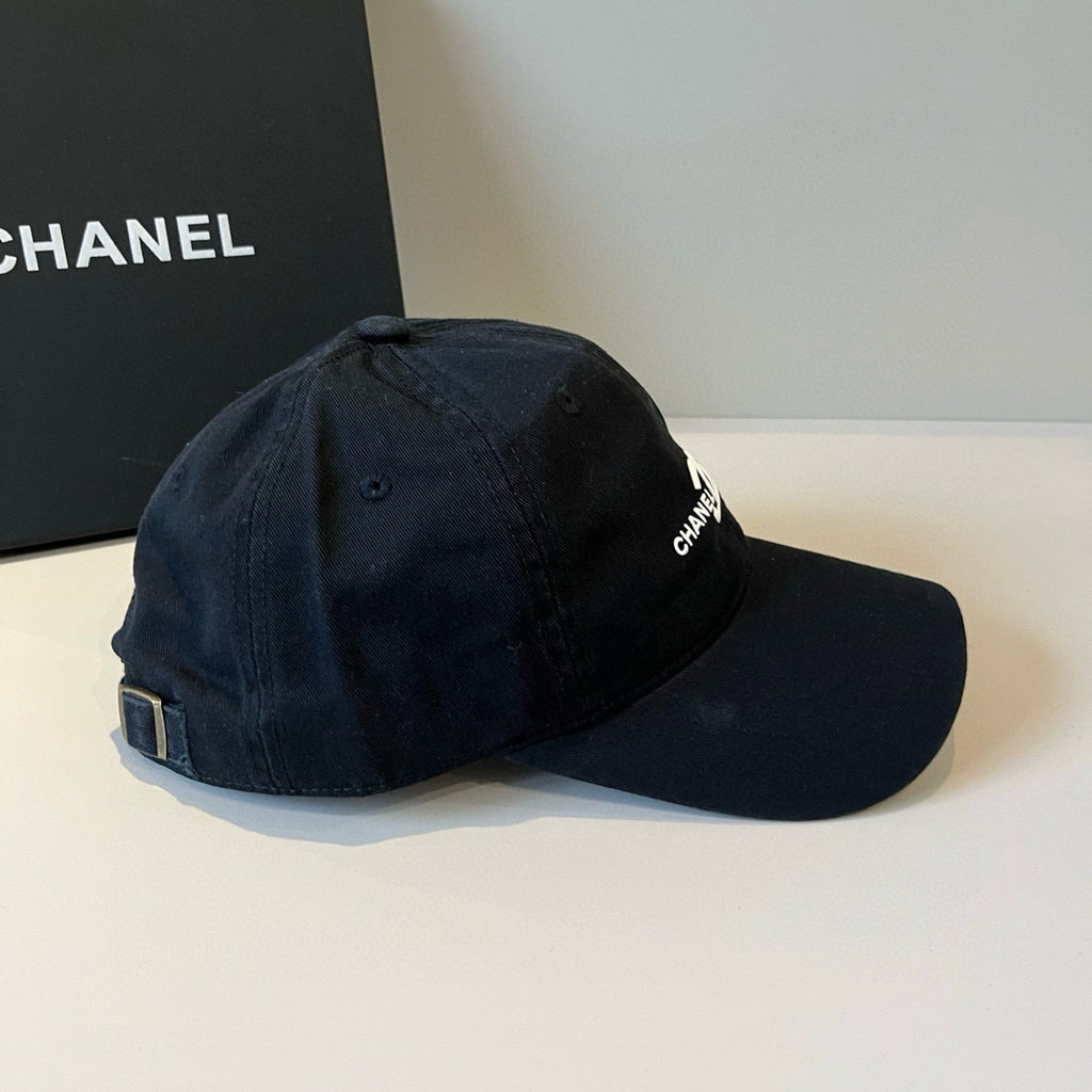 CHANEL BASEBALL HAT IN BLACK COTTON 672897