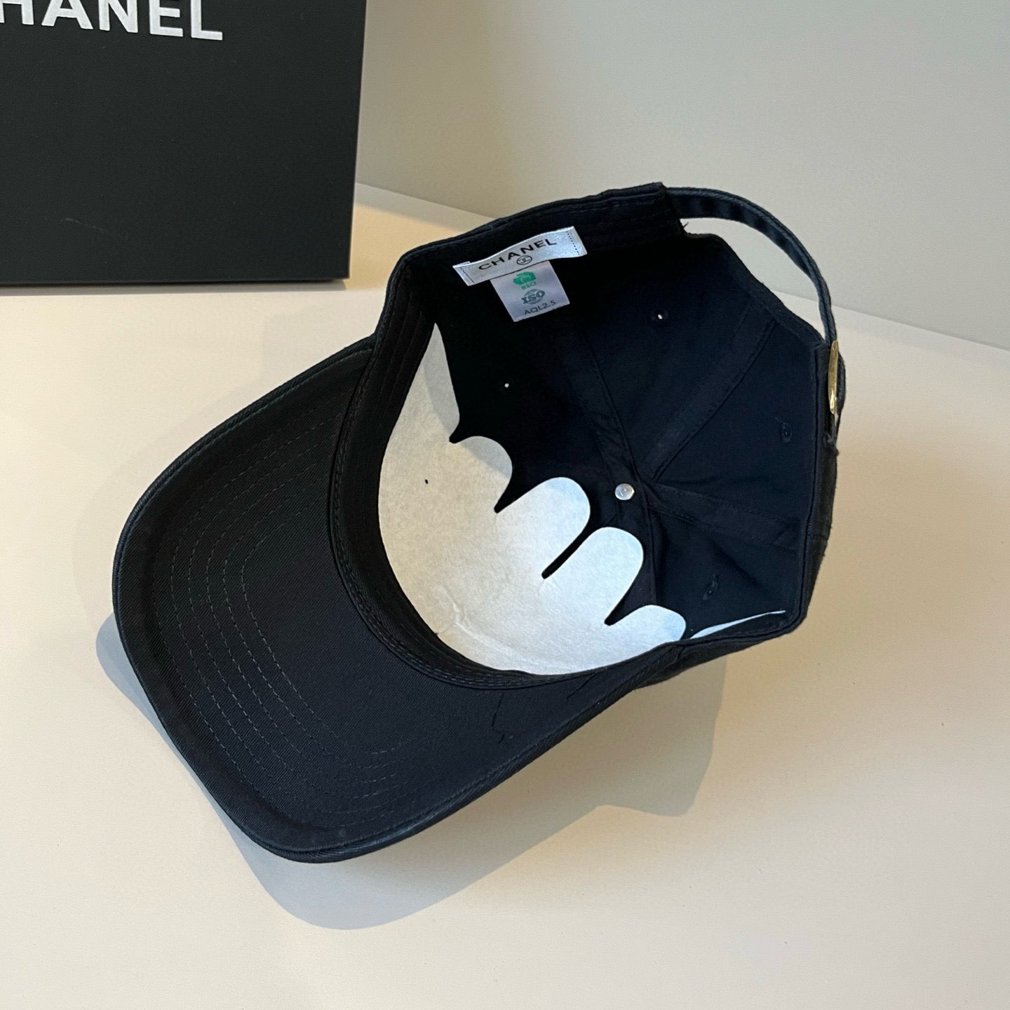 CHANEL BASEBALL HAT IN BLACK COTTON 672897