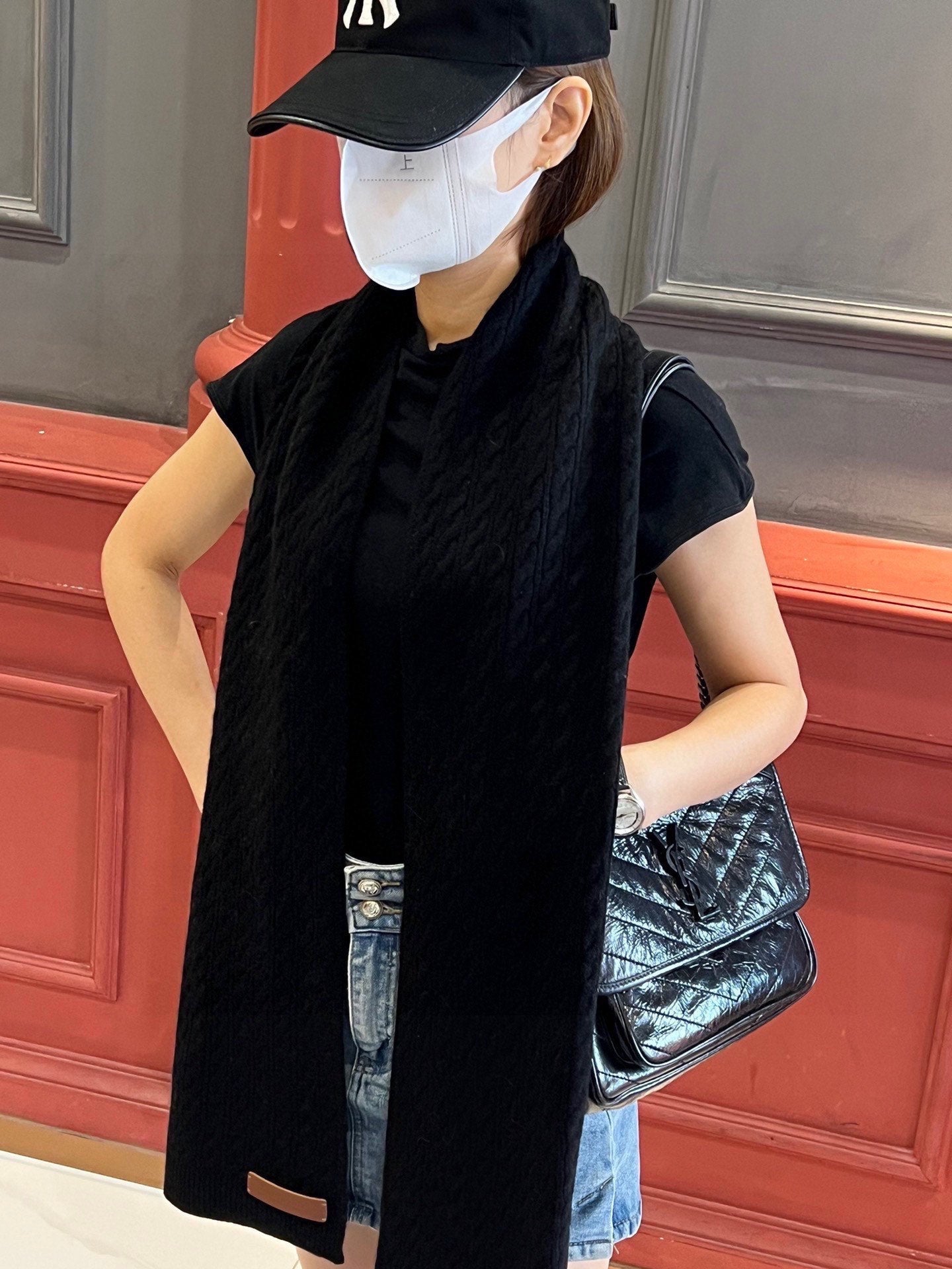 BBR SCARF 170 CM IN WOOL MIX CASHMERE 489017