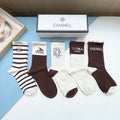 CHANEL CREW SOCKS 409656 ( 1 BOX )
