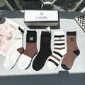 CHANEL CREW SOCKS 409457 ( 1 BOX )