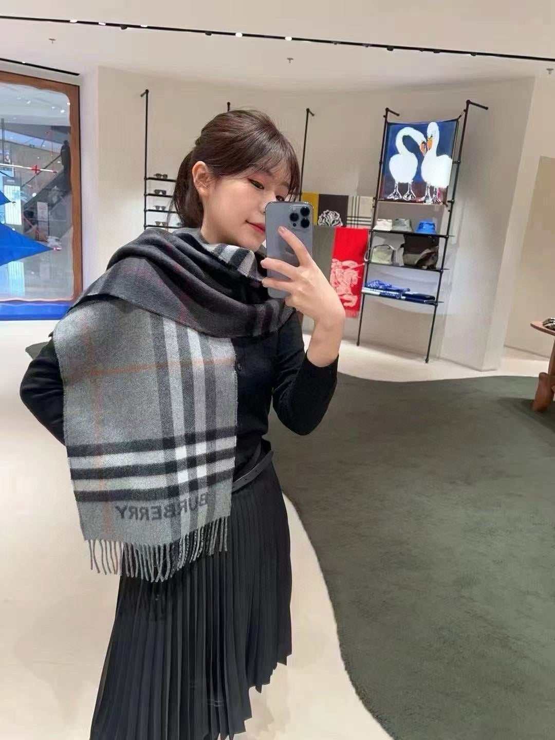 BBR SCARF 168 CM IN CASHMERE 540611