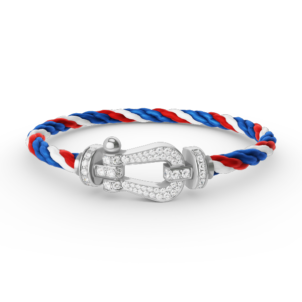 FRED FORCE LARGE HORSESHOE FULL DIAMOND BRACELET SILVER